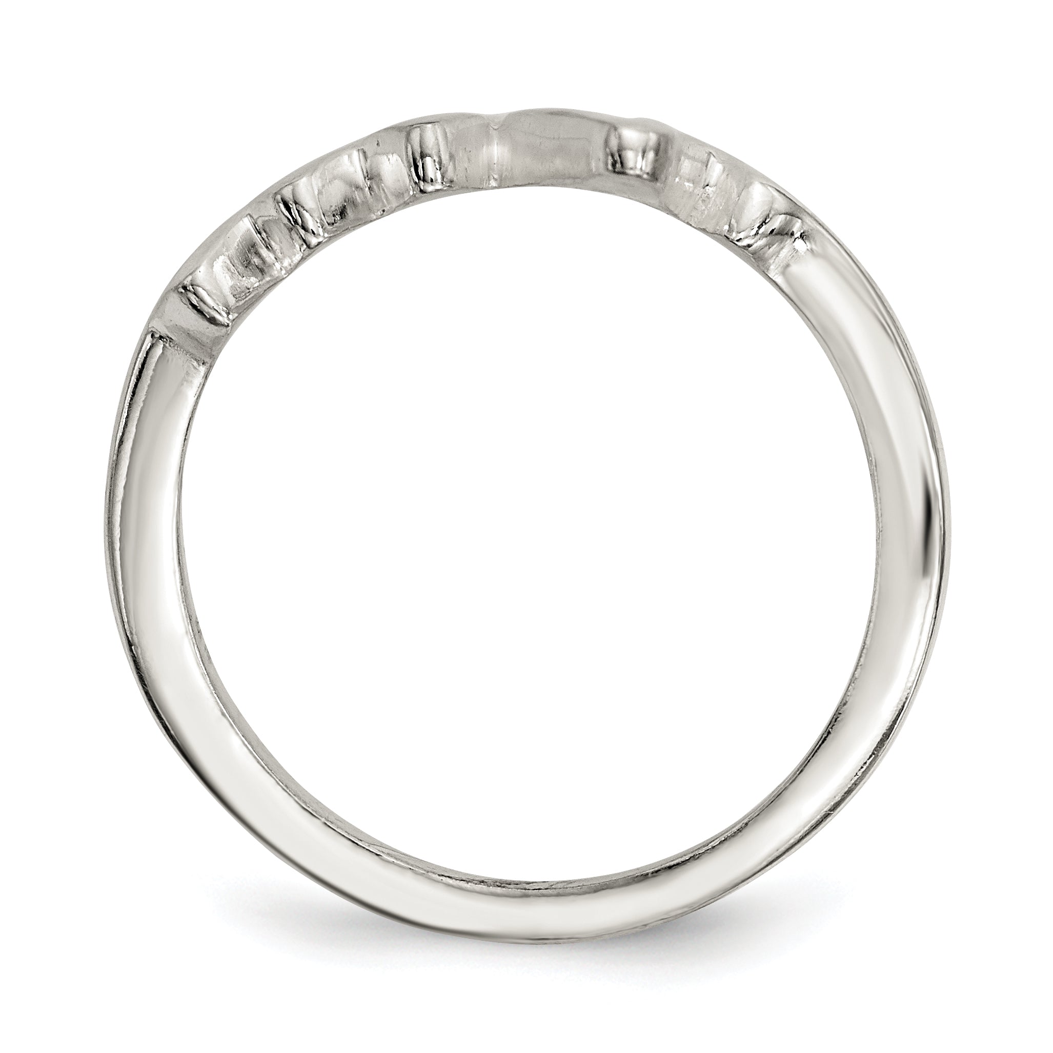 Sterling Silver Polished Fancy Heartbeat Ring Secondary image