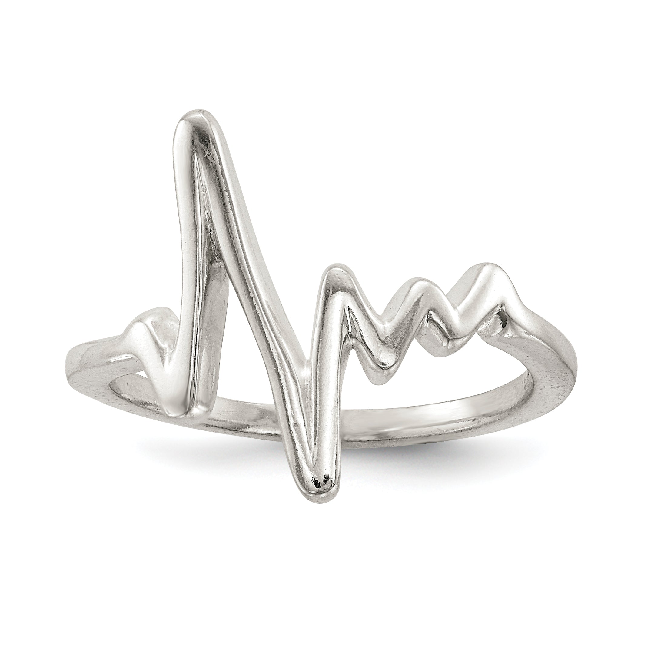 Sterling Silver Polished Fancy Heartbeat Ring Main image