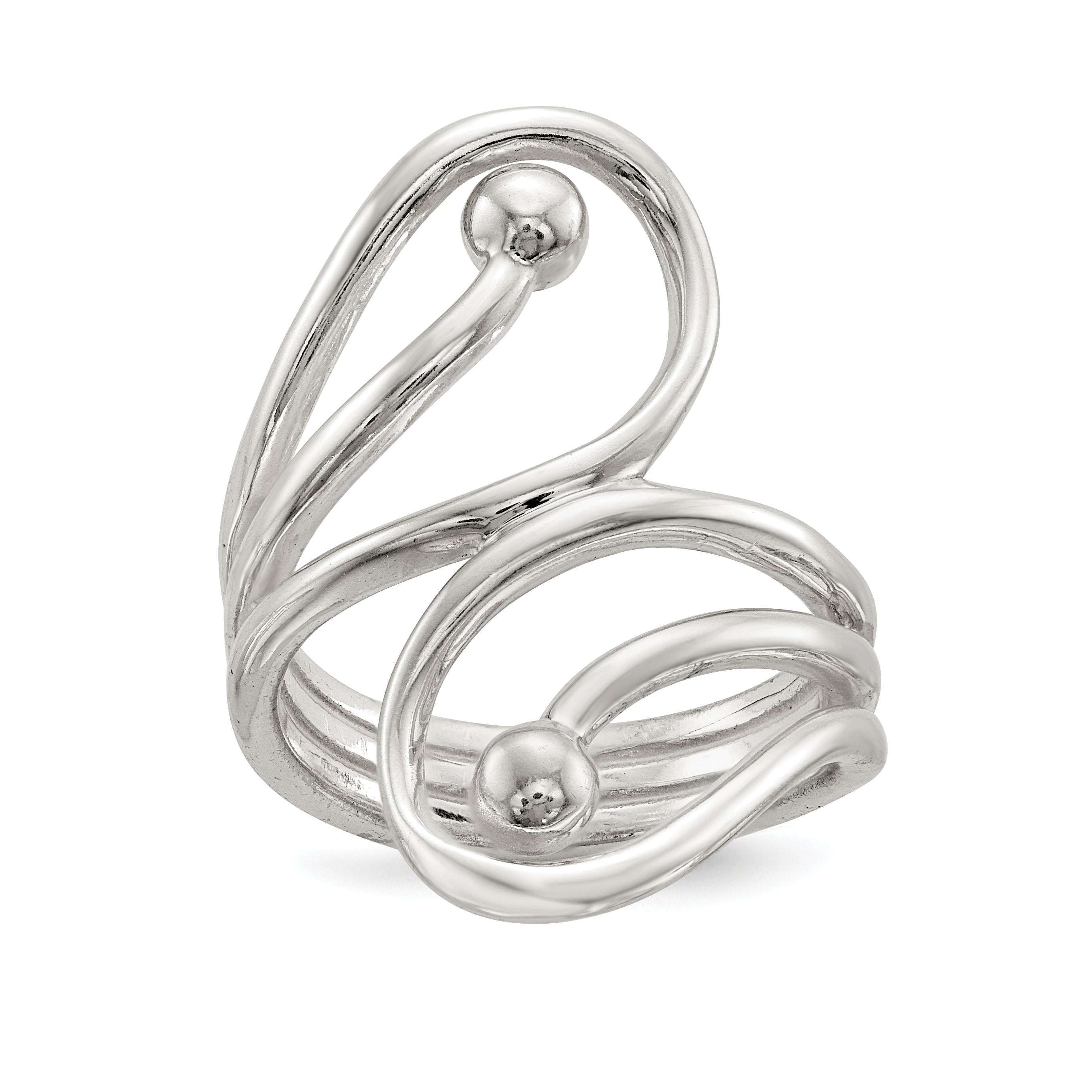 Sterling Silver Polished Fancy Swirl Ring Main image