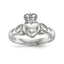 Sterling Silver Rhodium-plated Polished Claddagh Ring