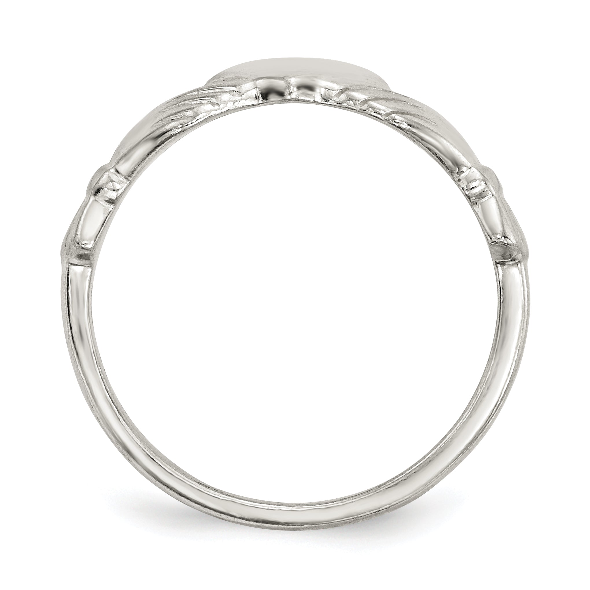 Sterling Silver Polished CZ Claddagh Ring Secondary image