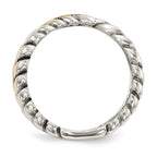 Sterling Silver With 14k Antiqued Leaves BypaSterling Silver Ring