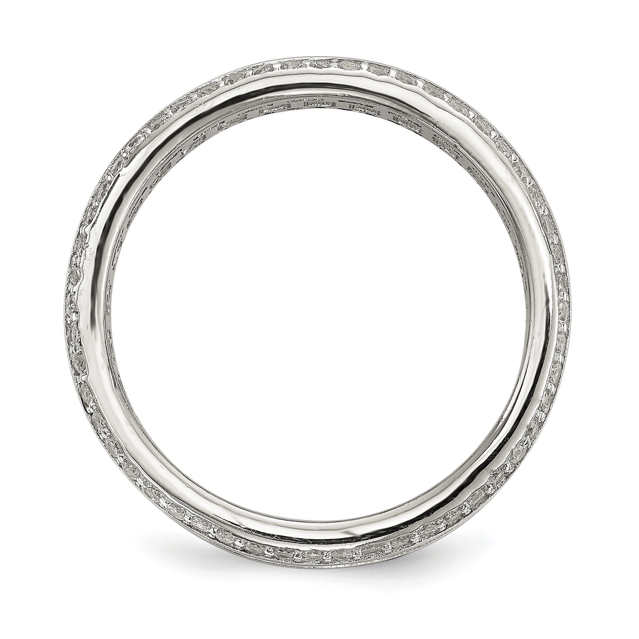 Baguette & Round CZ Eternity Ring in Sterling Silver Secondary image