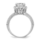 Sterling Silver Rhodium-plated CZ Pav‚ Ring