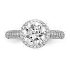 Sterling Silver Rhodium-plated CZ Pav‚ Ring