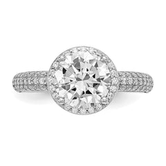 Sterling Silver Rhodium-plated CZ Pav‚ Ring