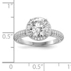Sterling Silver Rhodium-plated CZ Pav‚ Ring