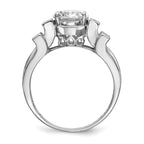 Sterling Silver Rhodium-plated CZ Tiered Pav‚ Ring