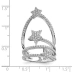 Pure Fire Sterling Silver Rhodium-platedod-plated Cubic Zirconi Star Ring