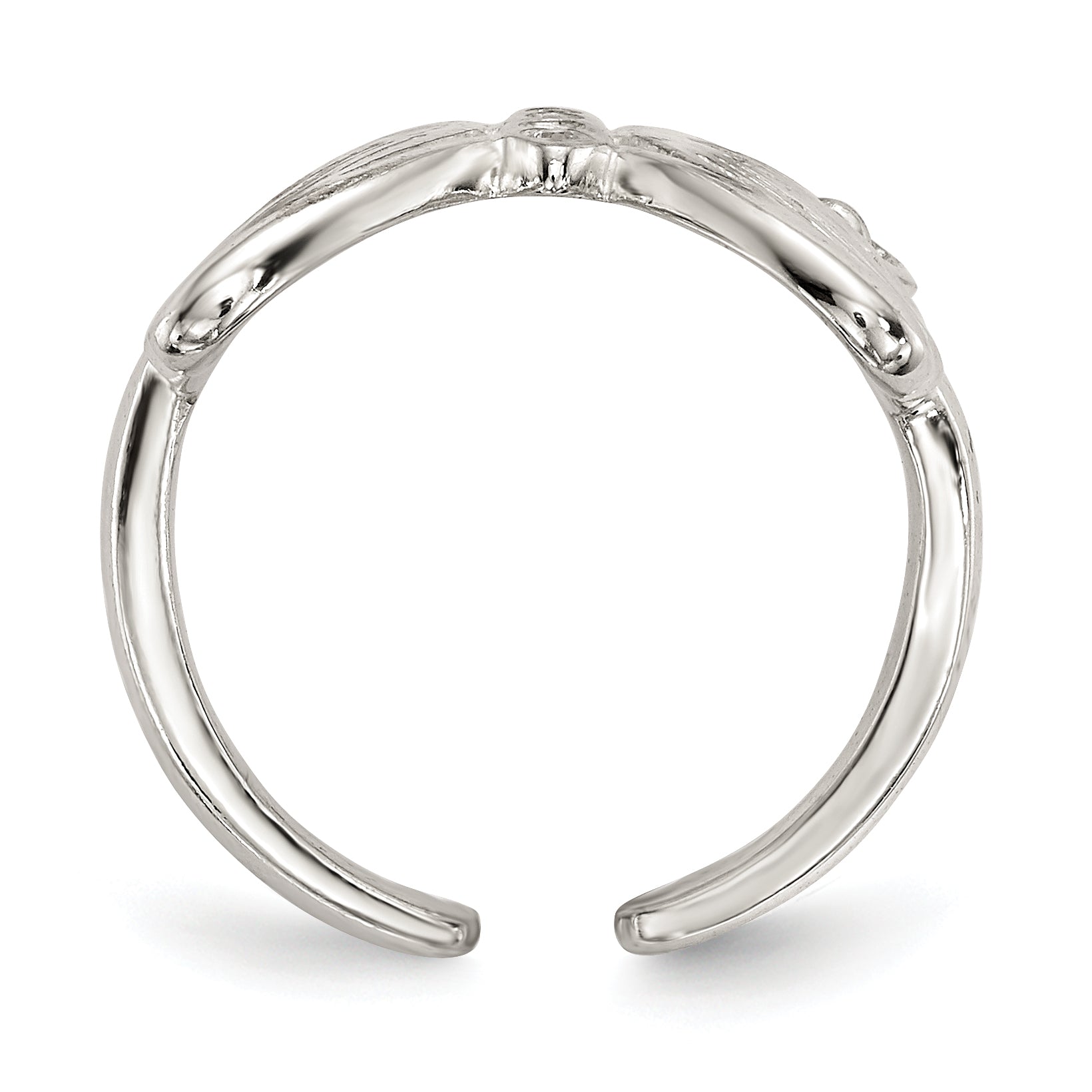 Sterling Silver Polished CZ Butterfly Double Finger Ring Secondary image