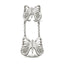 Sterling Silver Polished CZ Butterfly Double Finger Ring