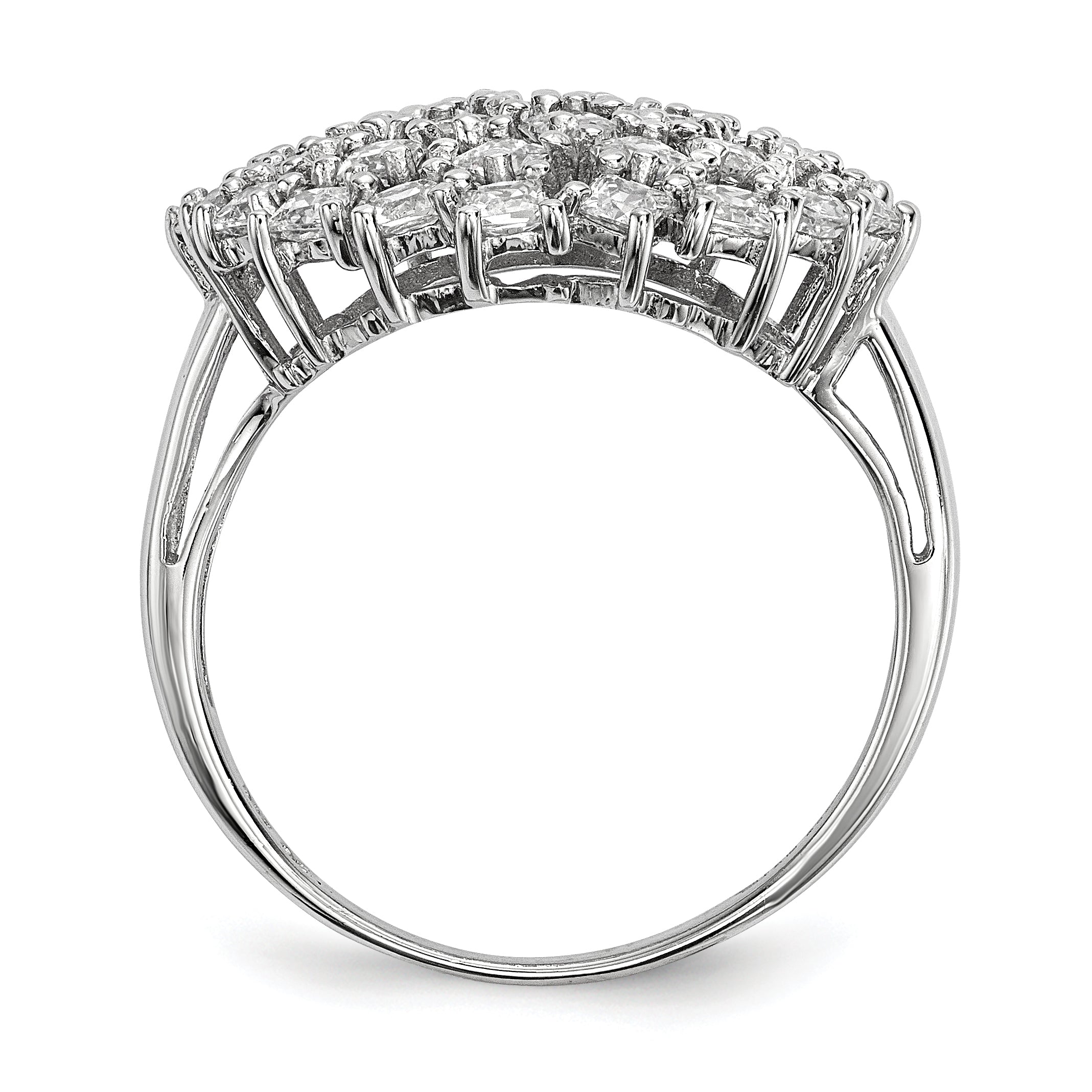 Sterling Silver Rhodium-plated CZ Ring Secondary image