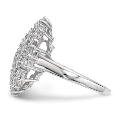 Sterling Silver Rhodium-plated CZ Ring
