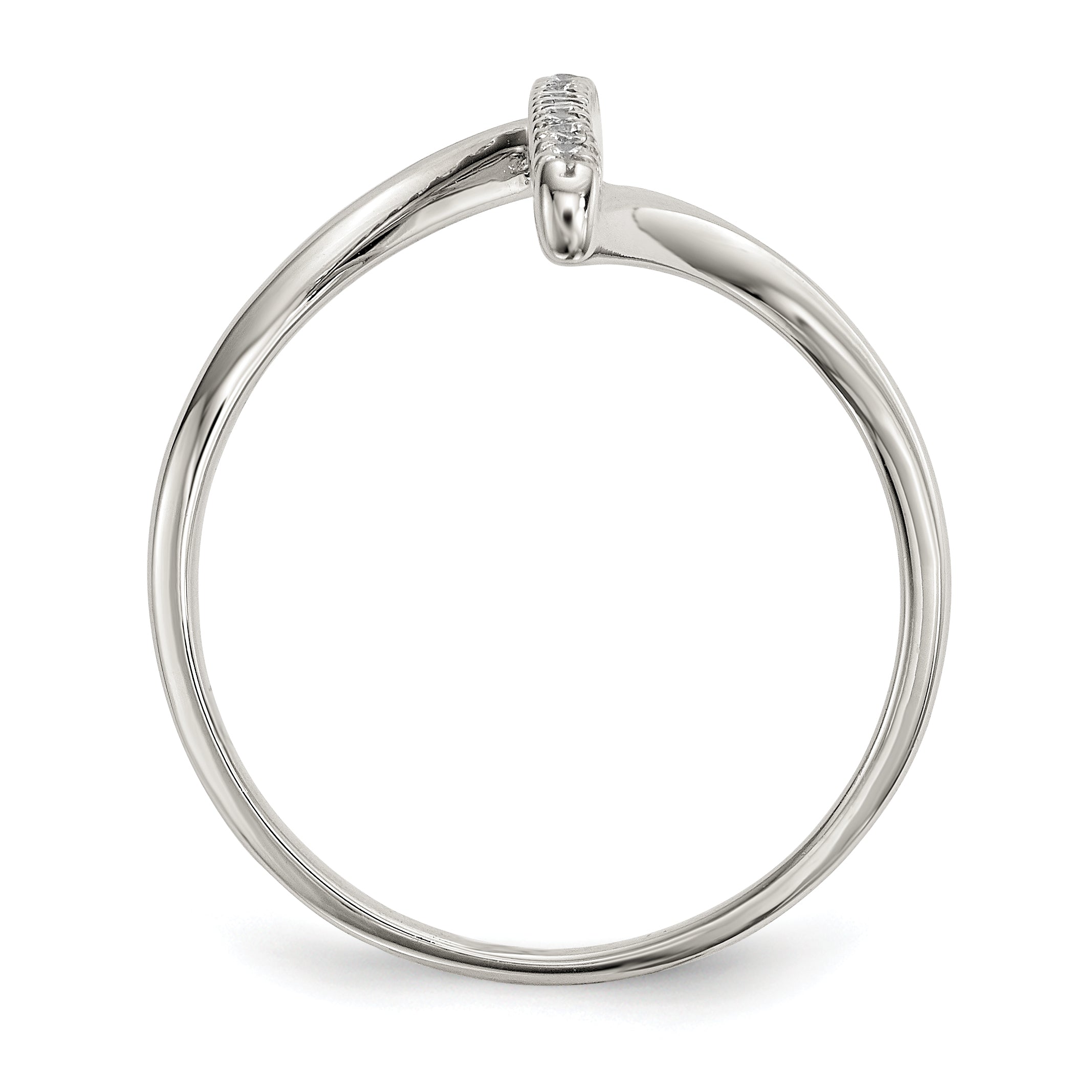 Sterling Silver CZ Bar Ring Secondary image