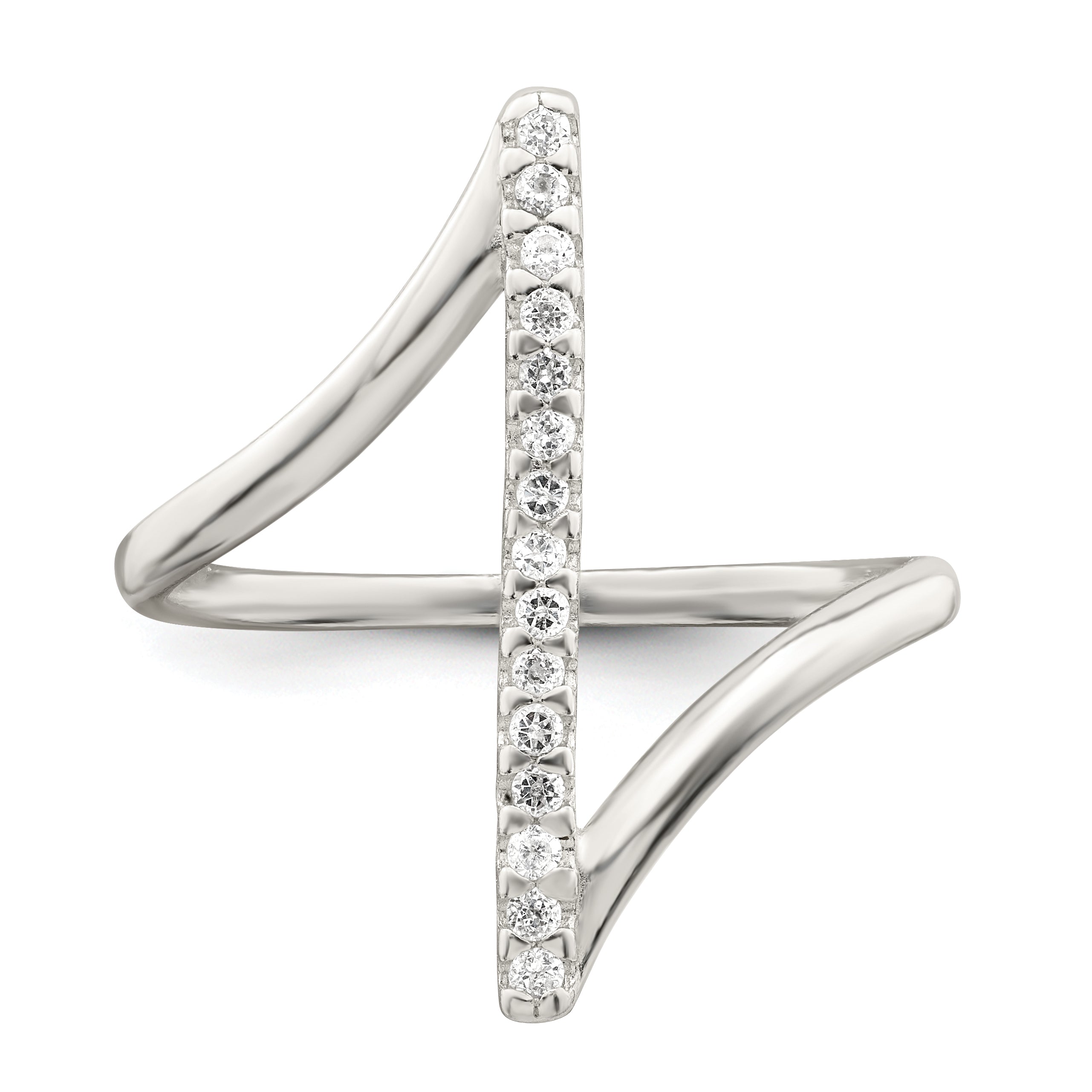 Sterling Silver CZ Bar Ring