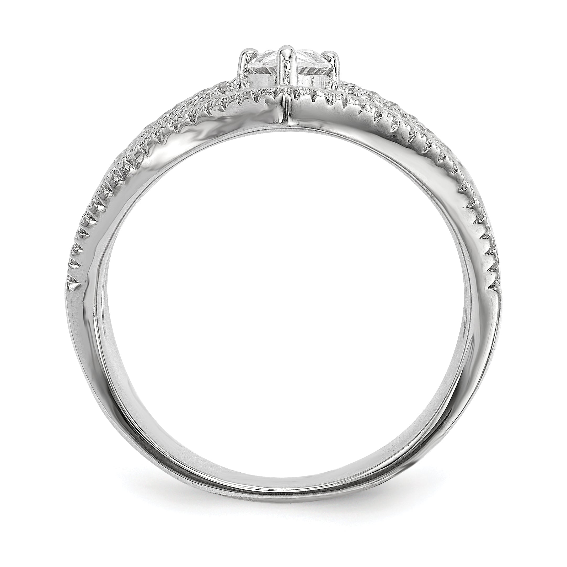 Pure Fire Sterling Silver Rhod-plated CZ Ring Secondary image
