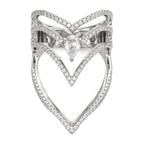 Pure Fire Sterling Silver Rhod-plated CZ Ring