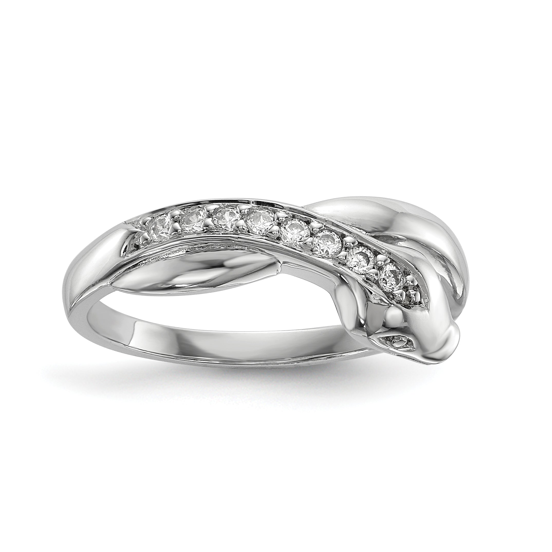 Sterling Silver Rhodium-plated CZ Snake Ring Main image