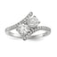Sterling Silver Rhodium-Plated Cubic Zirconi Two Stone Polished BypaSterling Silver Ring
