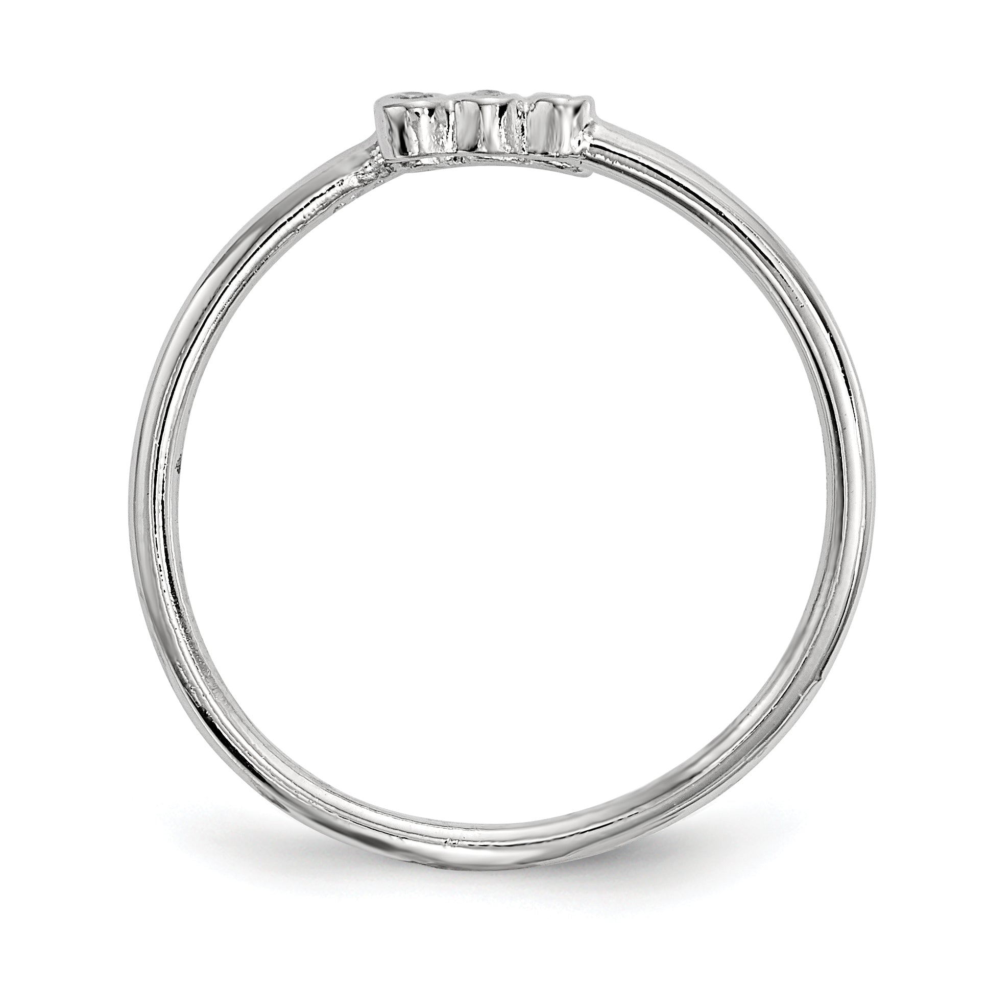 Sterling Silver Rhodium-plated CZ Adjustable Ring Secondary image
