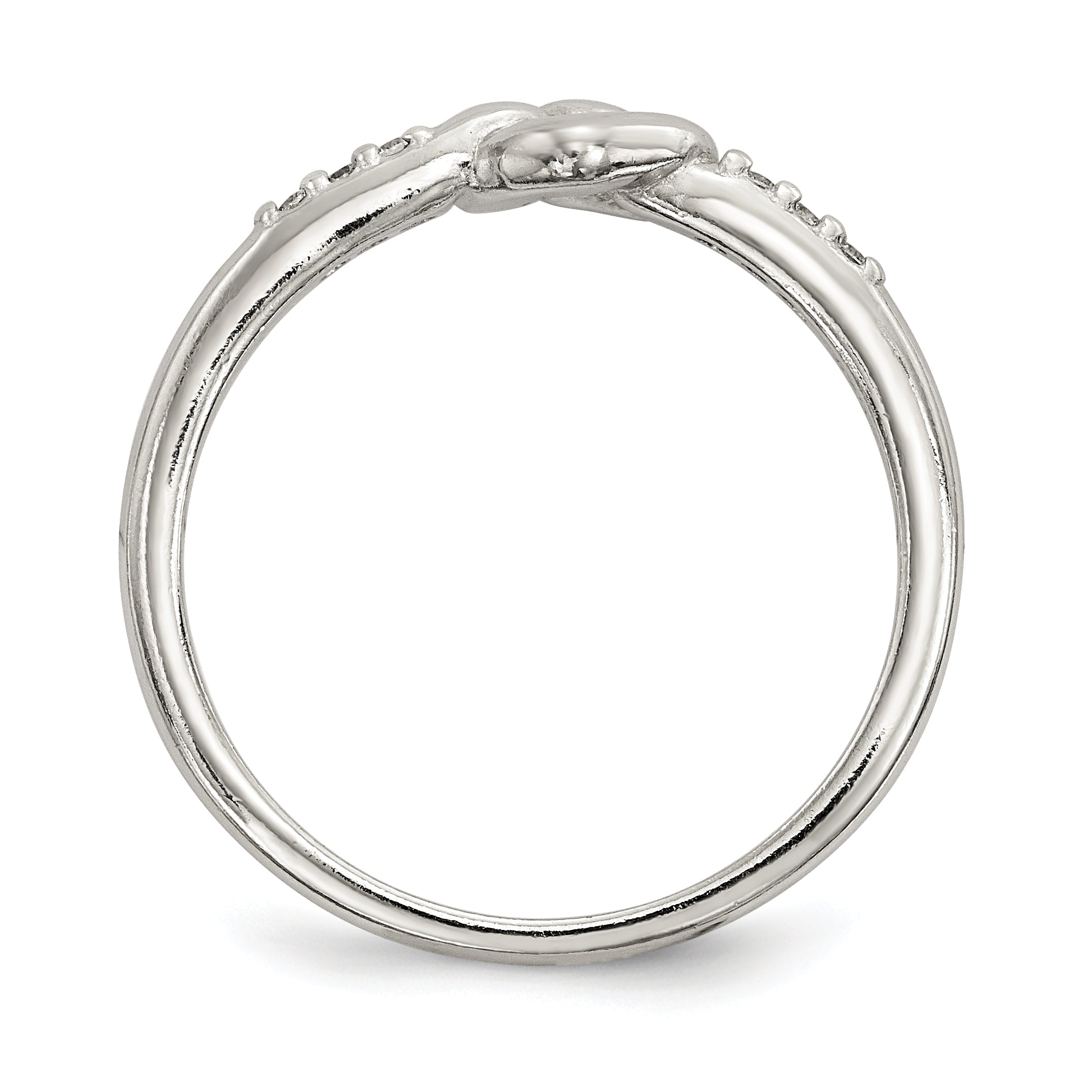 Sterling Silver CZ Heart Ring Secondary image