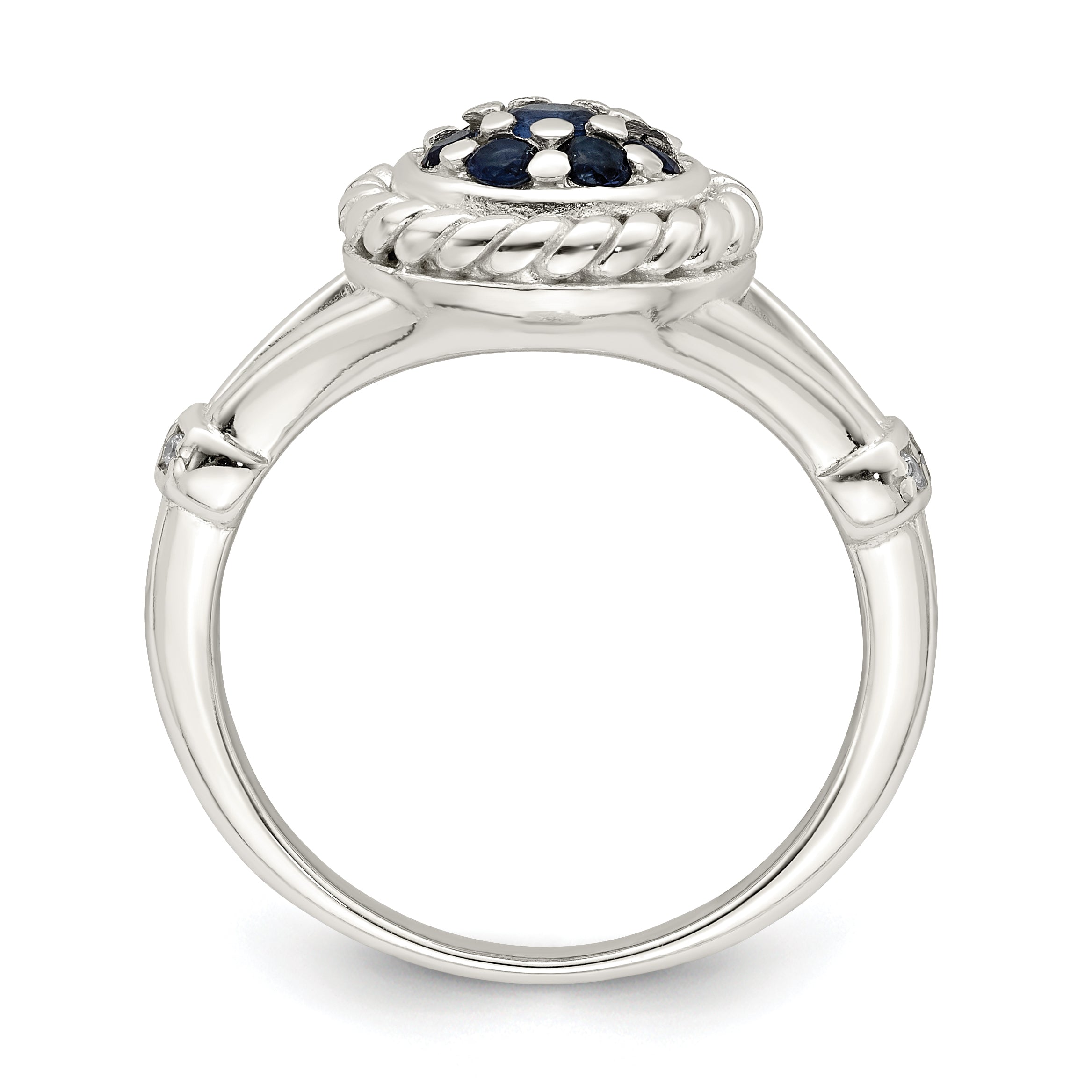 Sterling Silver Blue & White CZ Ring Secondary image