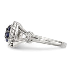 Sterling Silver Blue & White CZ Ring