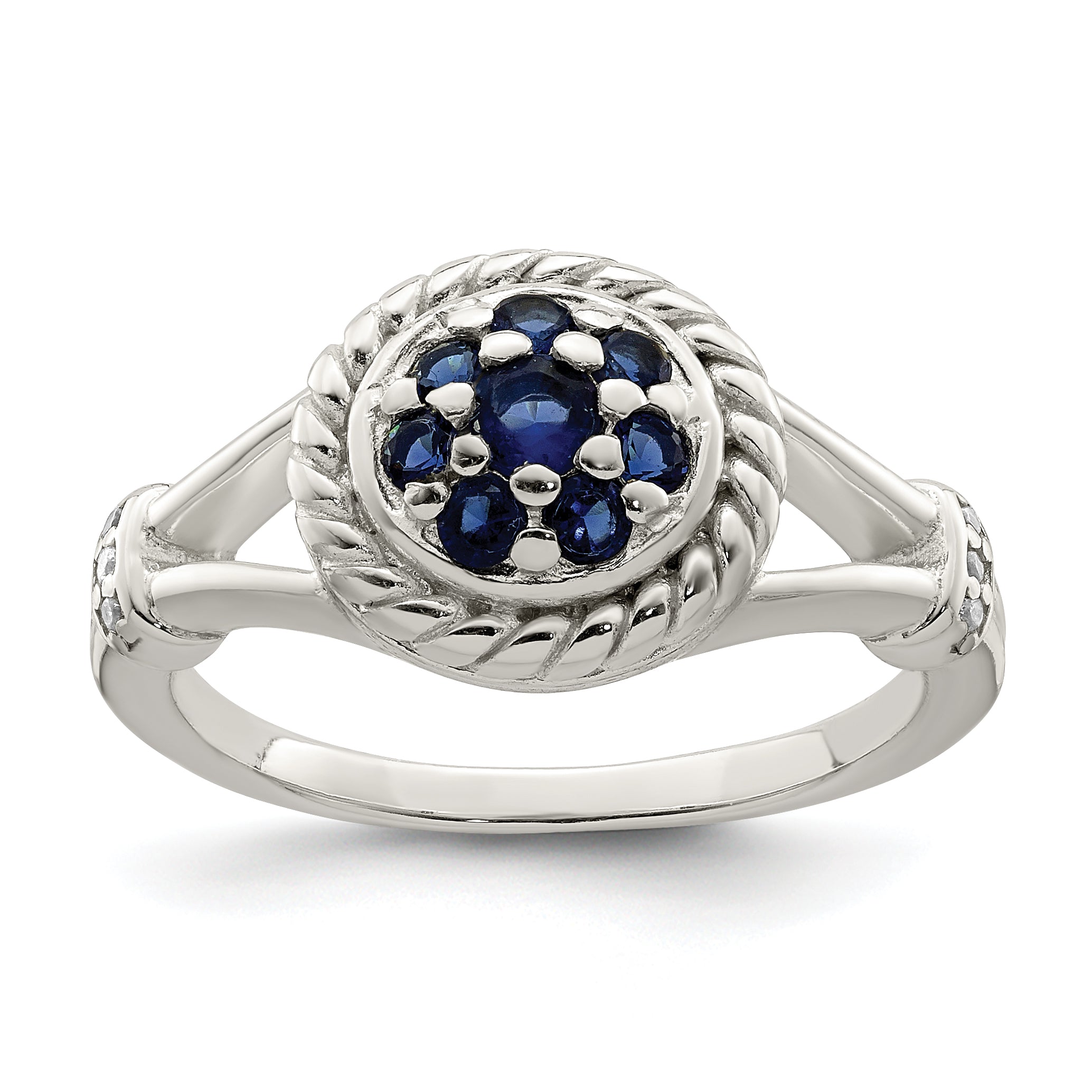 Sterling Silver Blue & White CZ Ring Main image