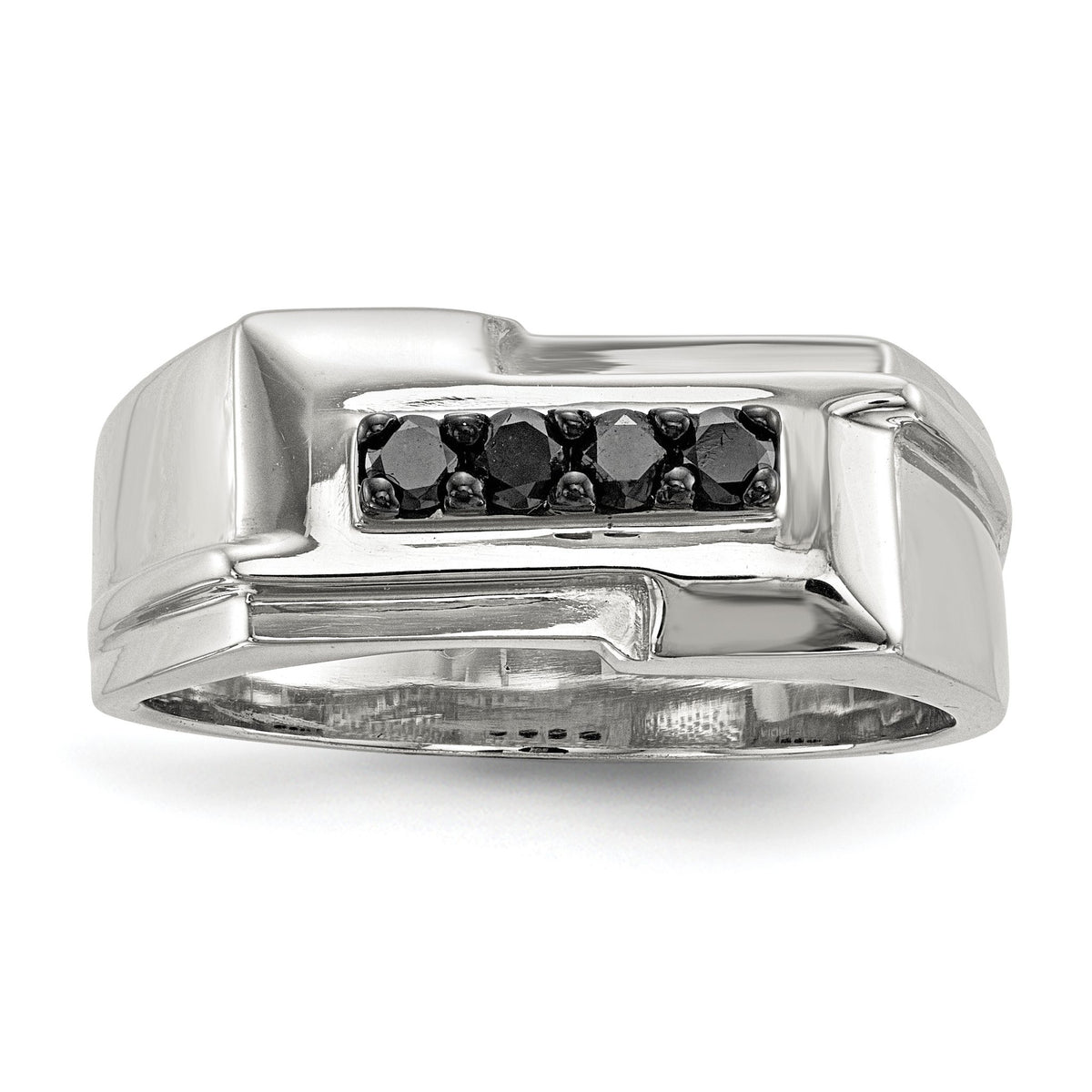 Men's Black Diamond Ring in Sterling Silver (0.28 ct. tw.), Size 9–11 - Sophia Jewelers Main image