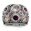 Sterling Silver Rhod. With 14k Pink Qrtz Rhodolite GA & Pink Tourmaline Ring