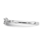Sterling Silver Rhodium Plated Polished Diamond Ring