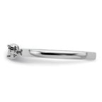 Sterling Silver Rhodium Plated Polished Diamond Heart Shape Ring
