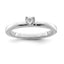 Sterling Silver Rhodium Plated Polished Diamond Heart Shape Ring