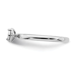 Sterling Silver Rhodium Plated Polished Diamond Marquise Shape Ring