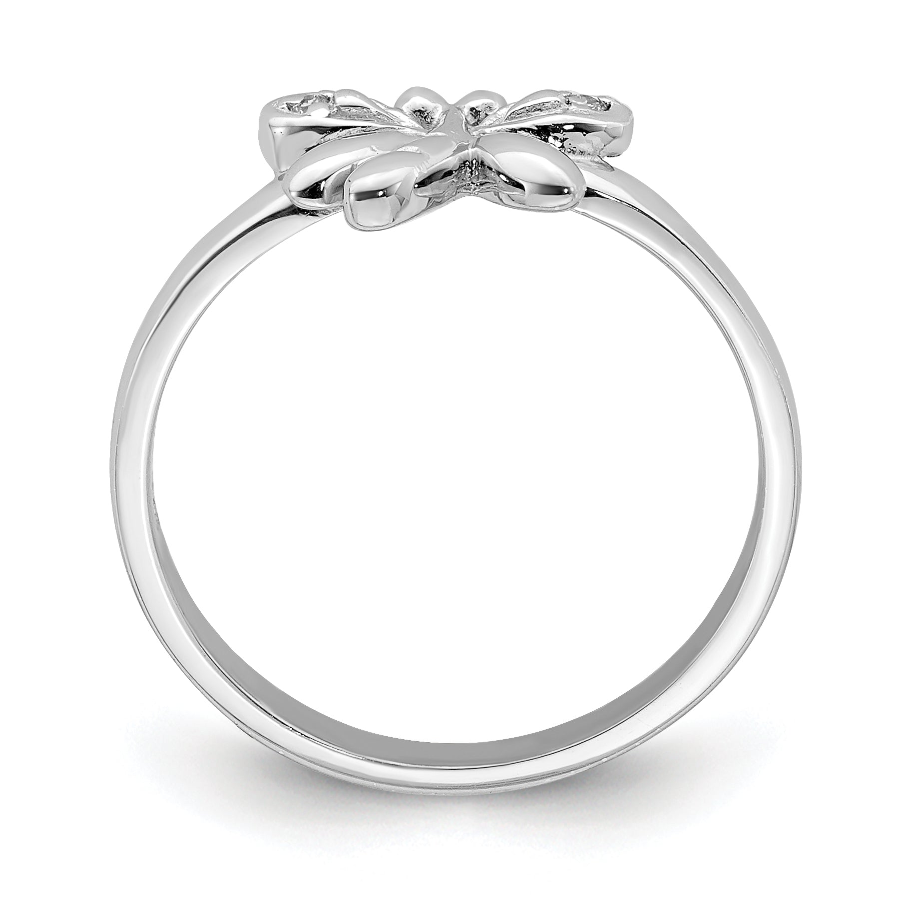 Sterling Silver Rhodium-plated Polished CZ Dragonfly Children's Ring Secondary image