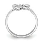 Sterling Silver Rhodium-plated Polished CZ Dragonfly Children's Ring