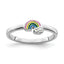 Sterling Silver RH-plated Multi-color Enameled Rainbow Children's Ring