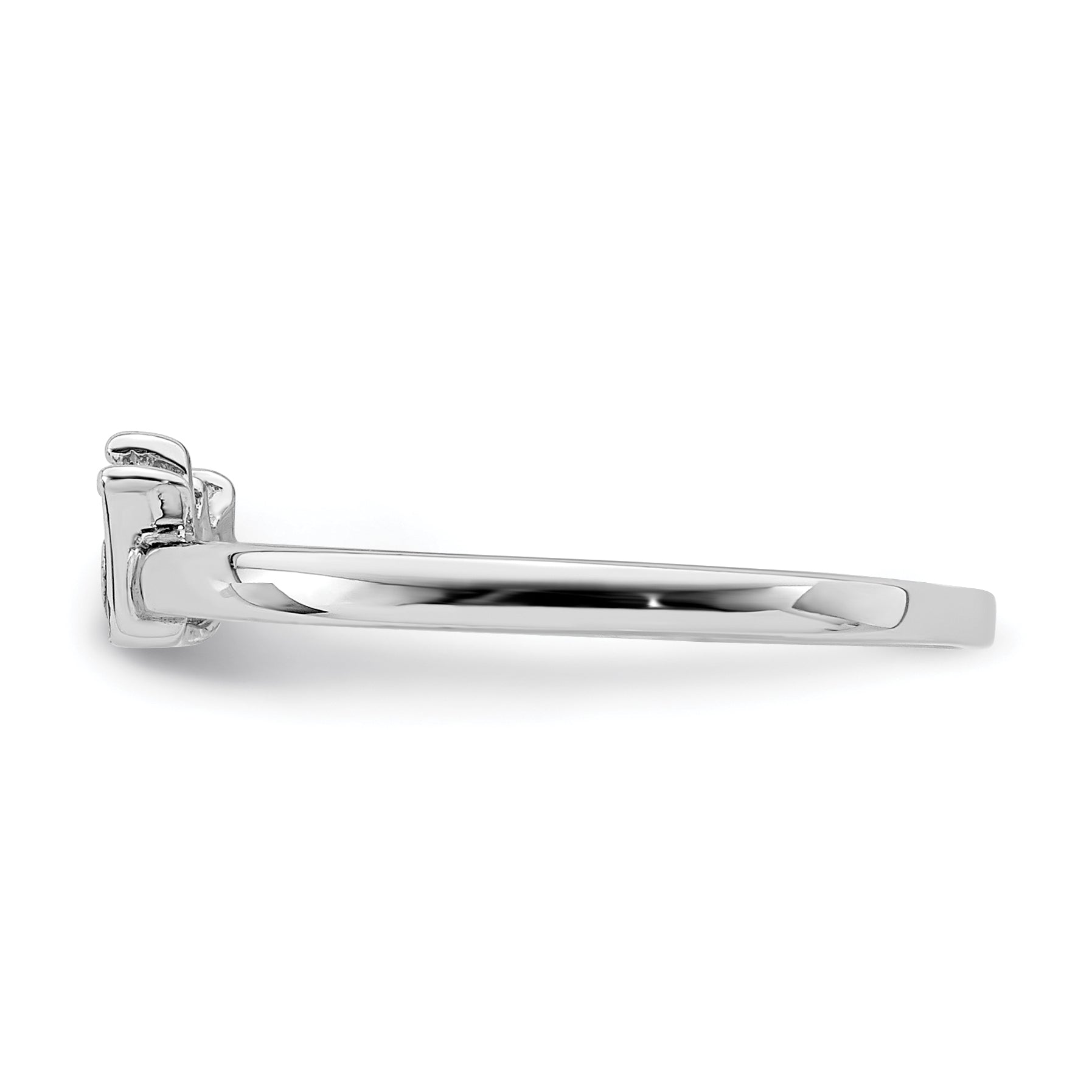 Sterling Silver Rhodium-plated Polished Pink Enamel Crown Children's Ring