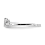 Sterling Silver Rhodium-plated Polished Pink Enamel Crown Children's Ring