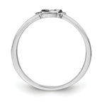Sterling Silver RH-plated Black & White Enameled Puppy Children's Ring