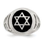 Sterling Silver Antiqued Star of David Ring