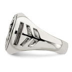 Sterling Silver Antiqued Anchor Ring