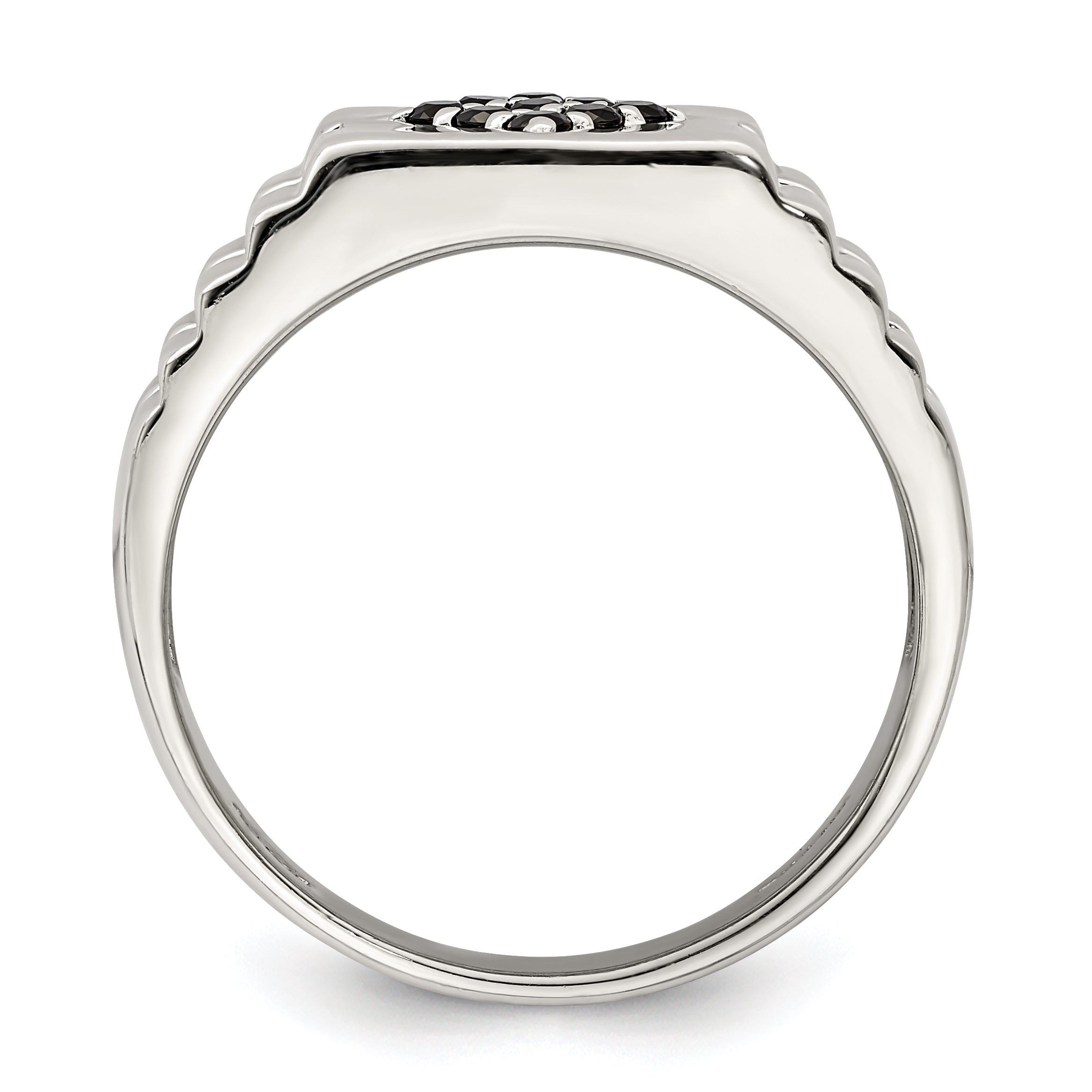 Sterling Silver Rhodium-plated Men's Onyx Ring Secondary image