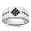 Sterling Silver Rhodium-plated Men's Onyx Ring