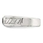 Sterling Silver Rhodium-plated Men's Onyx Ring