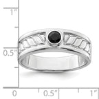 Sterling Silver Rhodium-plated Men's Onyx Ring