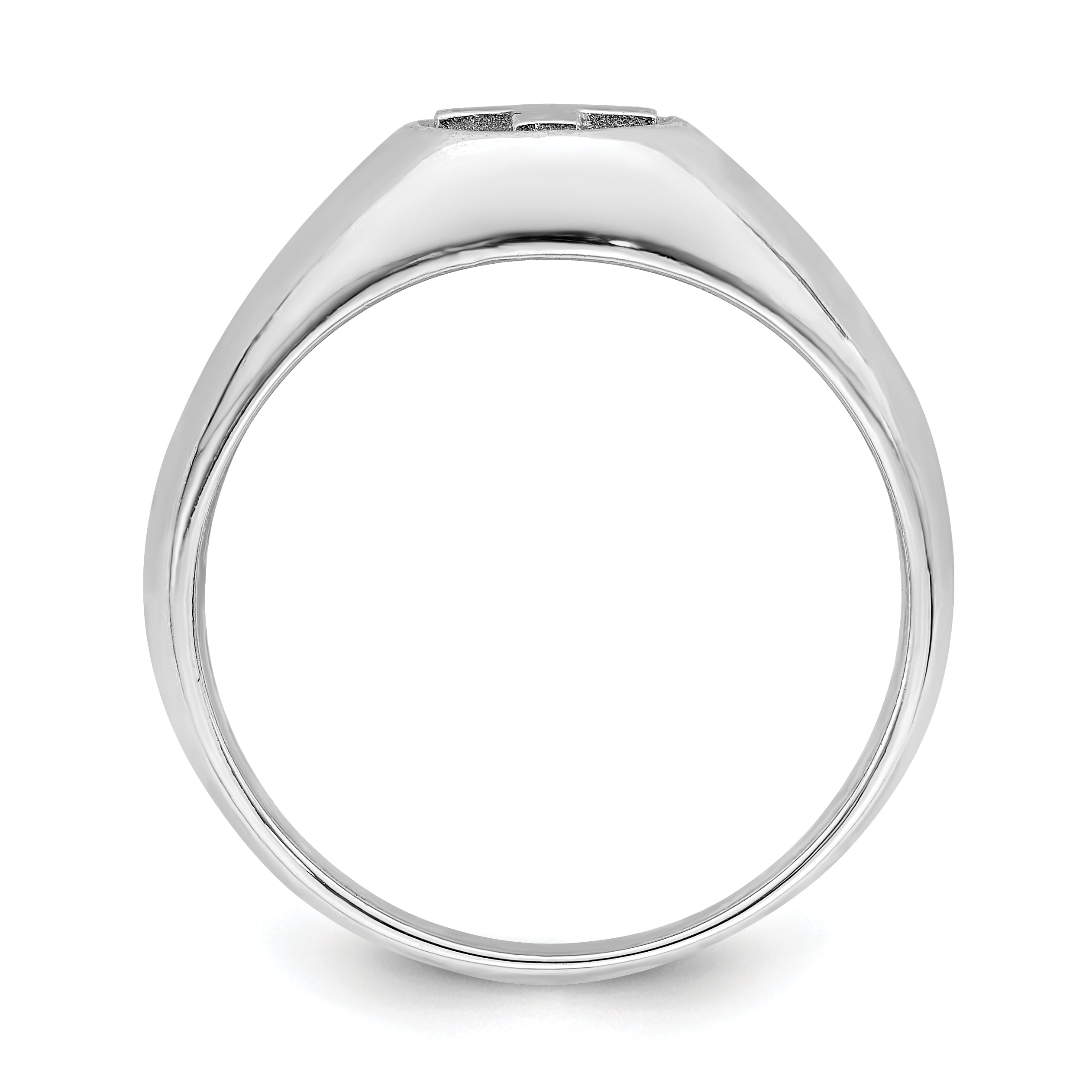 Sterling Silver Rhodium-plated & Antiqued Cross Ring Secondary image