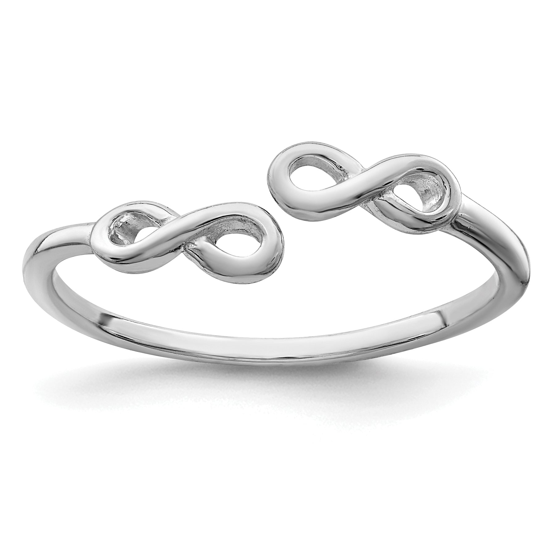 Sterling Silver Rhodium Plated Infinity Ring Main image