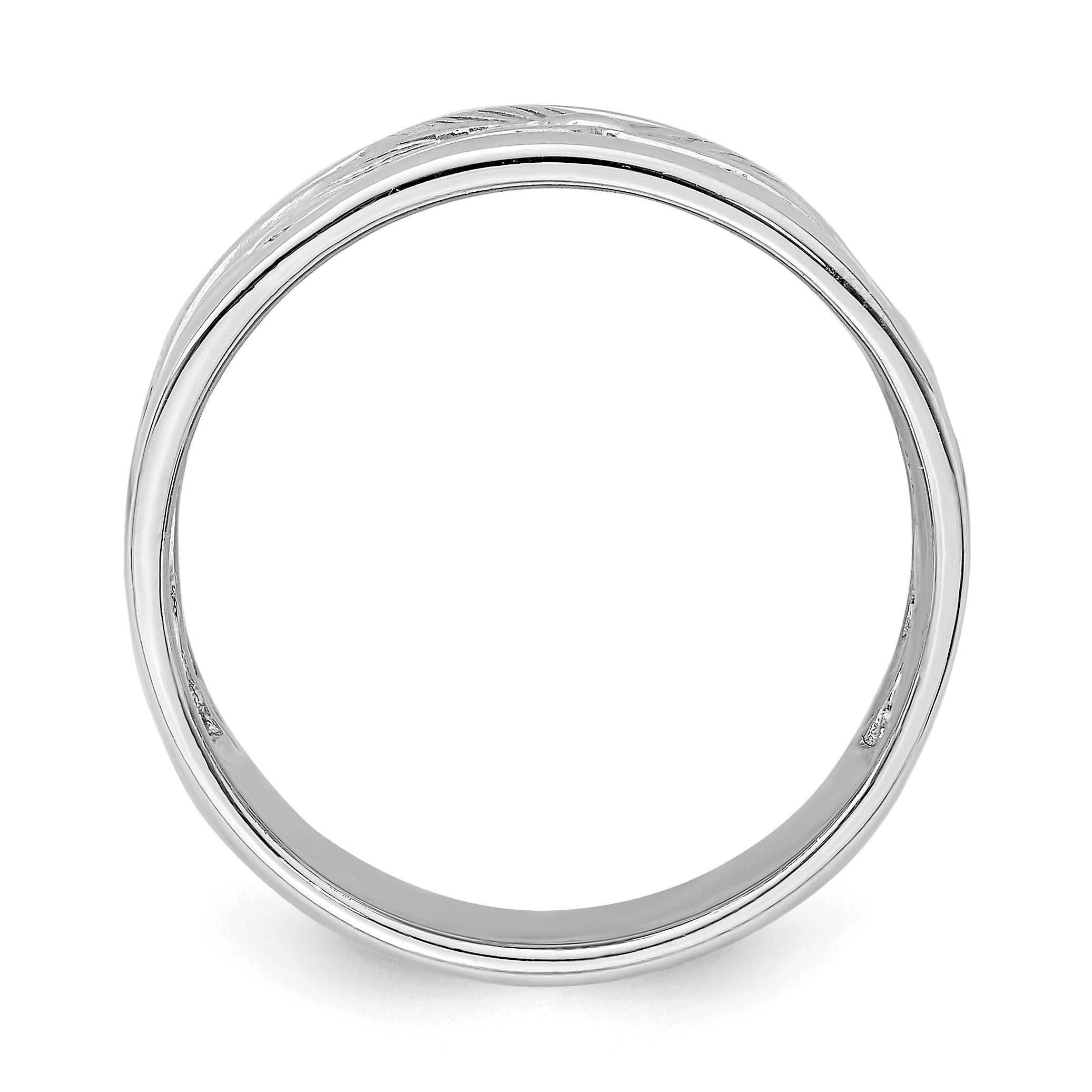 Sterling Silver Rhodium-plated Flower Ring Secondary image