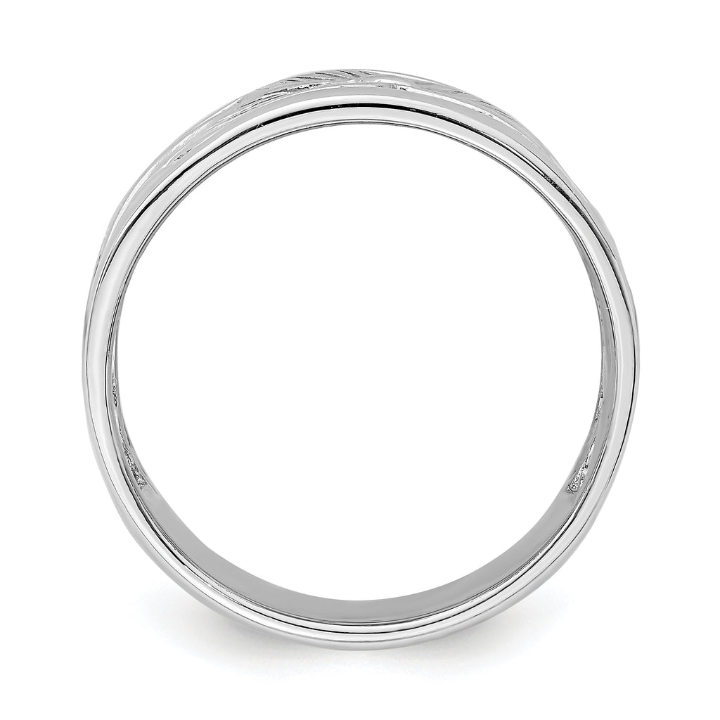 Sterling Silver Rhodium-plated Flower Ring